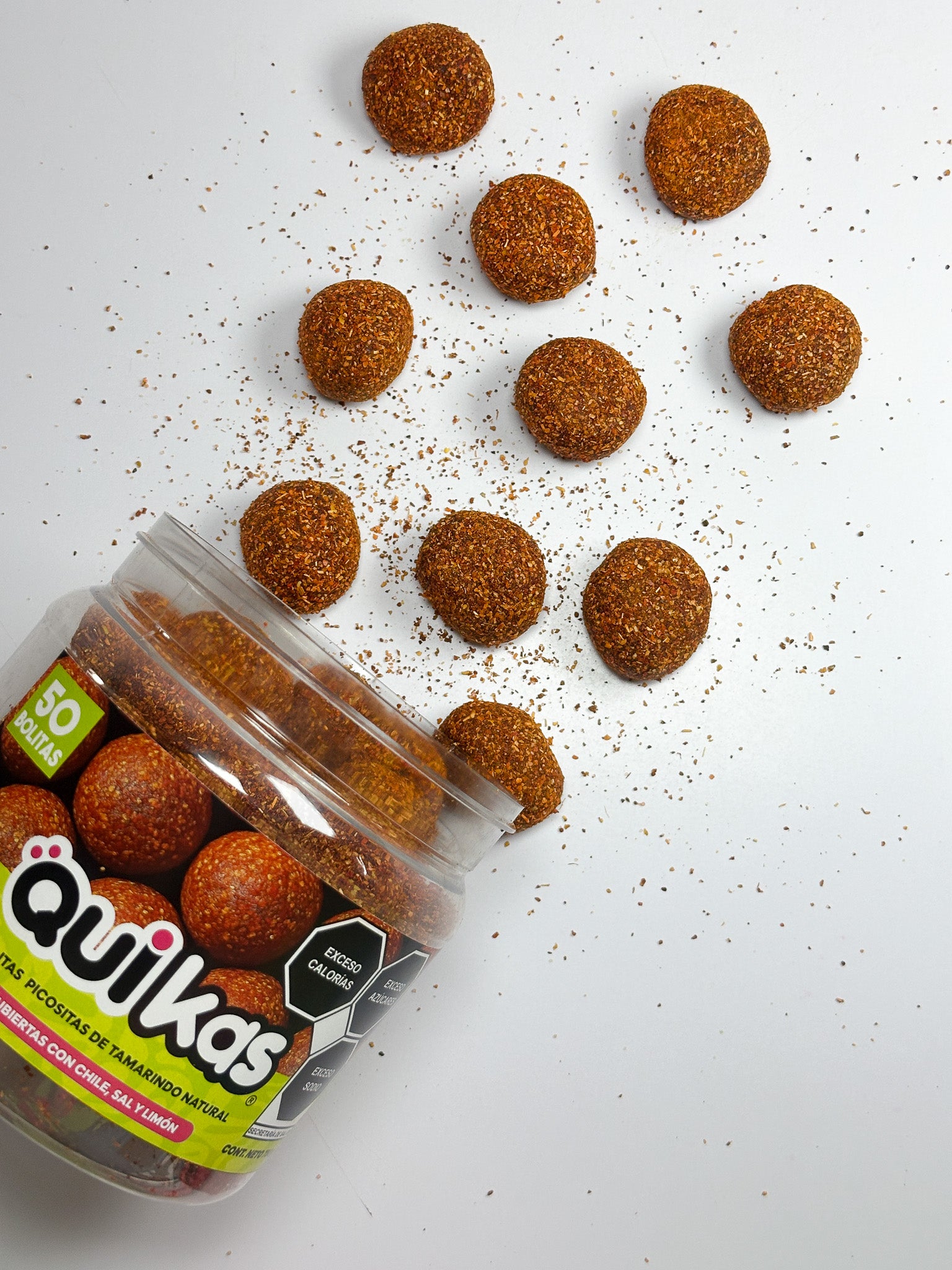 Quikas® - Bolitas picositas de Tamarindo Natural en Vitrolero