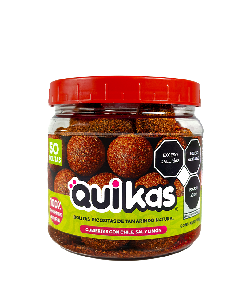 Quikas® - Bolitas picositas de Tamarindo Natural en Vitrolero